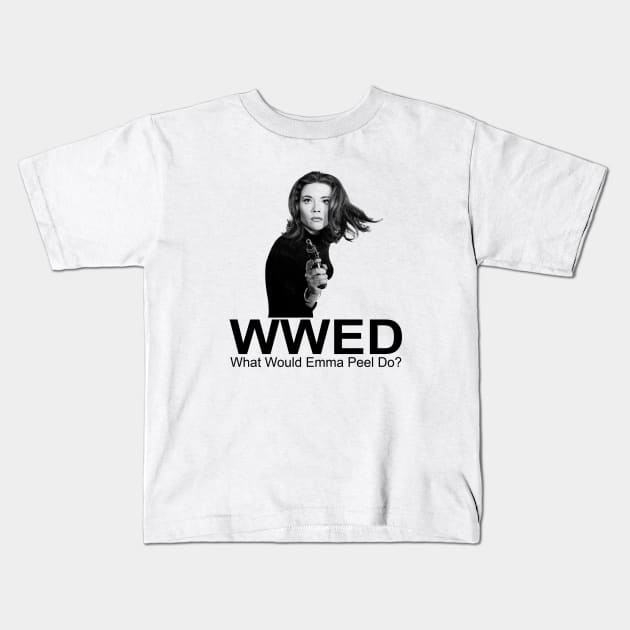 Emma Peel WWED Kids T-Shirt by Den Tbd